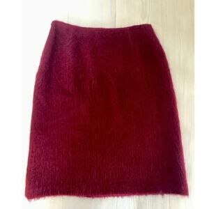 Vintage Y2K Ann Klein Moher kneelength skirt in burgundy size 10